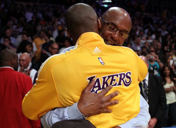 Kobe Bryant embraces his dad Joe Jelly Bean Bryant