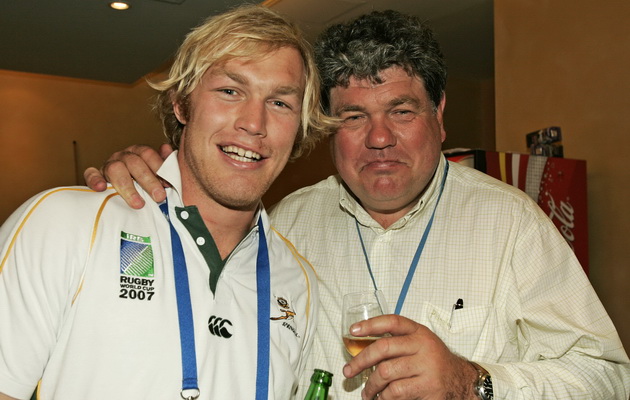PARIS, FRANCE - 20 October 2007, Schalk Burger and his dad Schalk Snr during the Springboks victory celebration at their hotel in Paris, France. Photo by Tertius Pickard / Gallo Images